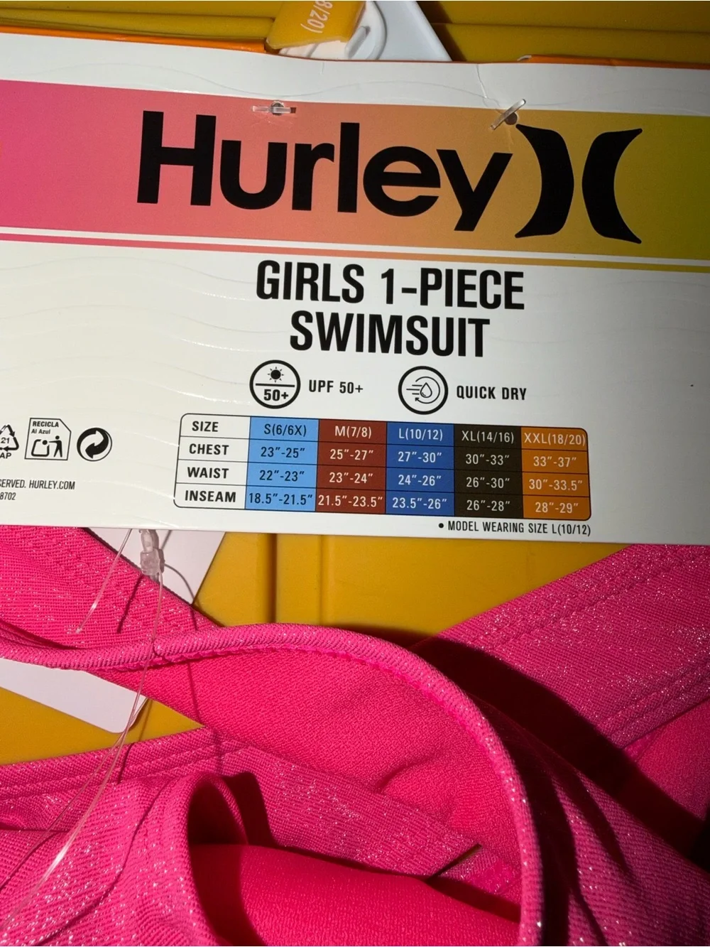 Hurley Girls One-Piece Swimsuit - Hot Pink